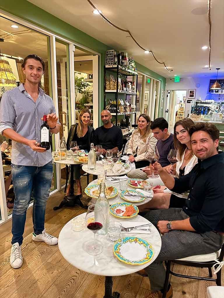 A wine tasting at Santa Monica