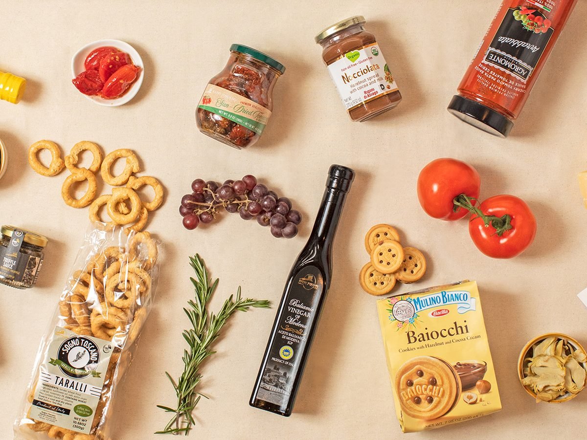 Sogno Toscano provisions laid out on the table